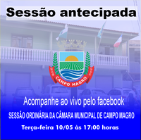 14ª Sessão Ordinária da Câmara municipal de Campo Magro