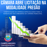 Câmara municipal de Campo Magro abre licitação na modalidade Pregão